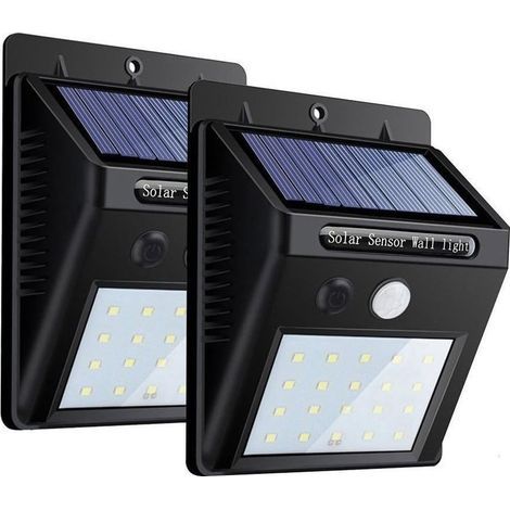 2er Pack LED Solar Gartenleuchte Drahtlos, 20LED wasserdichtes Bewegungssensorlicht für den Außenbereich mit drei intelligenten Modi, Solarlicht für den Garten im Freien, Terrasse (1/5)