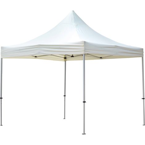 Gazebo da Giardino Pieghevole 3x3x3,25 m in Alluminio Tessuto Bianco (1/4)