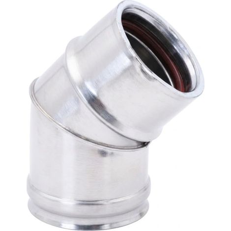 MAKA Curva 45° Canna Fumaria Doppia Parete Inox Ø 80 mm (esterno 100) (1/5)