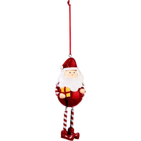 Paris Prix - Sujet De Noël Santa soir 15cm Rouge & Blanc