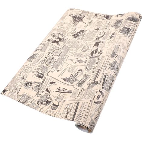 Papier Peint Autocollant Mural 45x297cm Vintage Style Rétro, Adhésif Fort et Amovible pour Décoration Murale de Salon et Étagères (1/5)