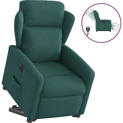Relaxsessel mit Aufstehhilfe Elektrisch Dunkelgrün Stoff vidaXL (1/5)