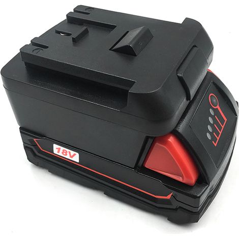 Adaptateur pour outils électriques compatible avec les batteries Milwaukee 18 V Li-ion (avec chargeur intégré) (1/5)