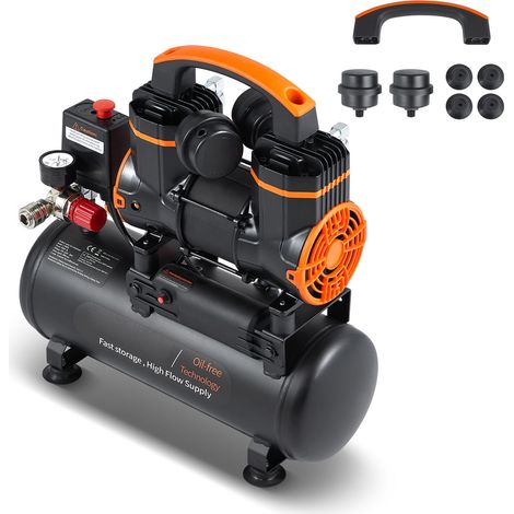Compresseur d air 7,9 L 900 W 2,2 CFM 90 PSI 70 dB ultra silencieux sans huile gonflage bricolage (1/5)