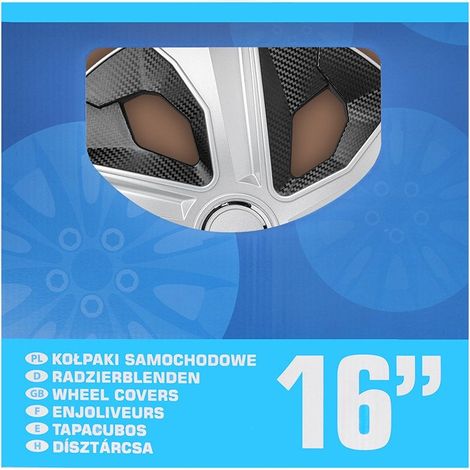 Ensemble denjoliveurs de roue argentnoir de 16 pouces 4 pieces (1/5)