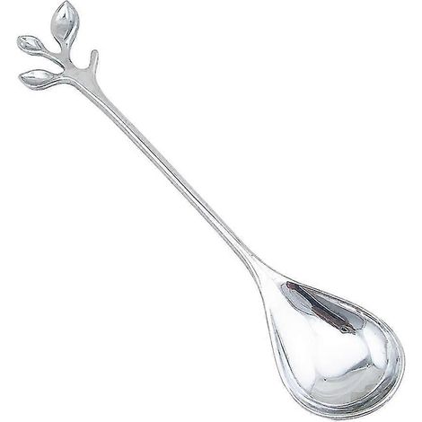 Cuillère à café/glace/thé petite taille à motif de feuilles polies POQ (1/4)
