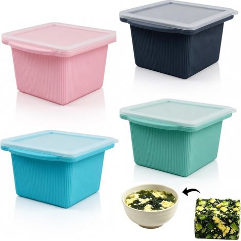 Bac à Glaçons Silicone avec Couvercle, Moule Glaçon 500ml pour Soupes, Sauces et Préparations Culinaire, Bac Glaçon Réutilisable sans BPA Plateau de Congélation (1/5)