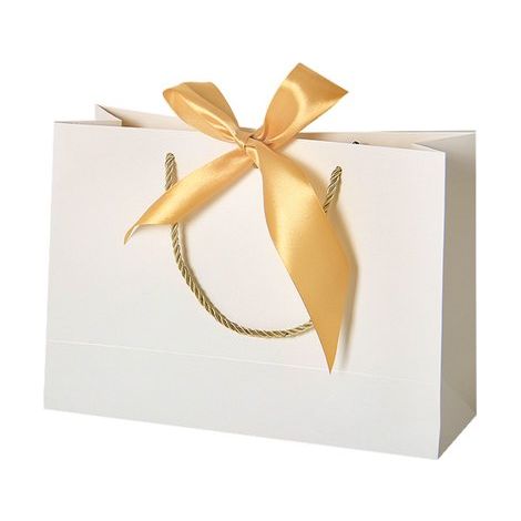 6 sacchetti regalo bianchi, sacchetti regalo di carta di medie dimensioni con manico, confezione regalo elegante e di lusso per compleanni, matrimoni, feste e Natale. (1/5)