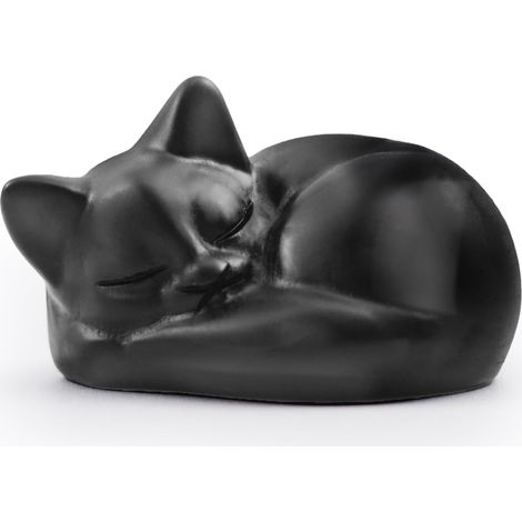 1 Statue chat, obsidienne noire, cristal naturel poli, sculpture lisse, décoration intérieur, lithothérapie