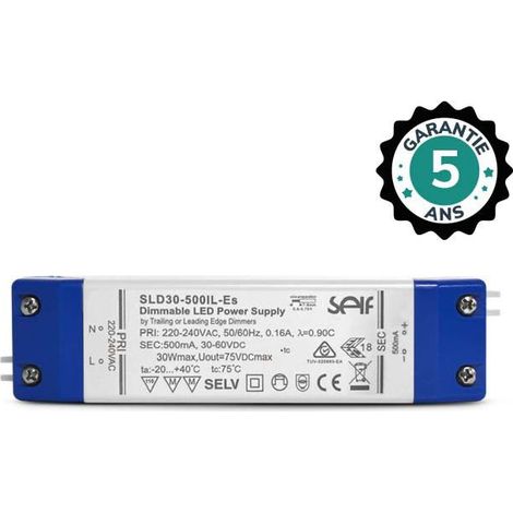 Alimentation pour LED 30-60VDC 25W Dimmable Coupure de phase - Garantie 5 ans Miidex Lighting®