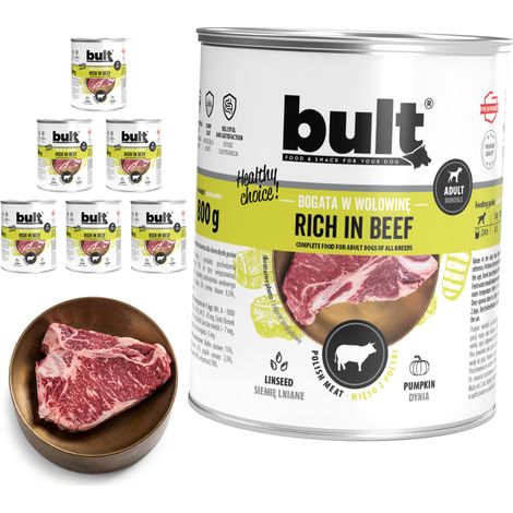Cibo umido per cani BULT al gusto manzo, lattina da 6x800 g (1/2)