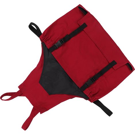 Tablier de Jardinage Rouge Foncé Tissu PVC 210D Imperméable Bretelles Réglables Léger Durable pour Extérieur