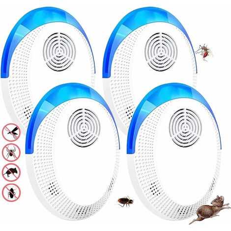 Mouse Repellent, Ultrasonic Mosquito Repellent, Ultrasonic Mice and Rat Ultrasonic Anti-Mouse Device, Repels Cockroaches, Ants, Rodents - 100% Harmless (4 Packs) (1/5)