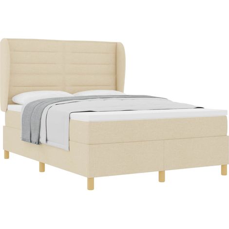 Maison Exclusive - Letto a molle con materasso Crema 200 x 140 cm Tessuto (1/5)