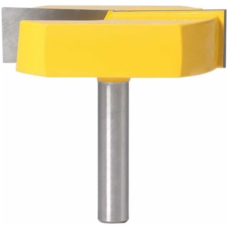 Fraise pour défonceuse, affleureuse et toupie Fraise Defonceuse 8mm, Fraise Rabotage de Surface de Nettoyage de Fond, T-Track Routeur à Rainure en T Forme Routeur Bits, 8x57mm en Bas, Lame Jaune,de DE (1/5)