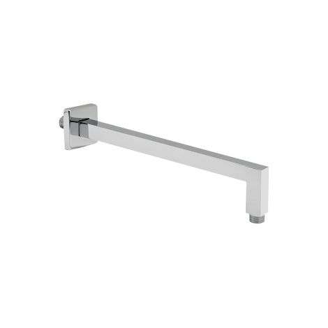 Braccio doccia quadrato pesante completo di rosone MM 1/2" 60x60 mm in ottone cromato attacchi G1/2 bracci doccia bagno (1/2)