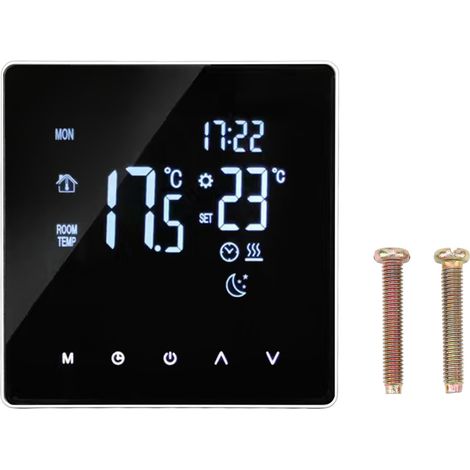Eosnow 4400 W Temperaturregler LCD-Touchscreen-Fußbodenheizungsthermostat 5 bis 60 °C Einstellung AC 90-240 V 3 A mit Verknüpfung