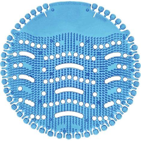 QAZQA Lot de 5 tapis anti-éclaboussures pour urinoir - Désodorisant pour urinoir - Compatible avec la plupart des marques d'urinoir - Anti-éclaboussures et anti-odeurs - bleu (1/5)