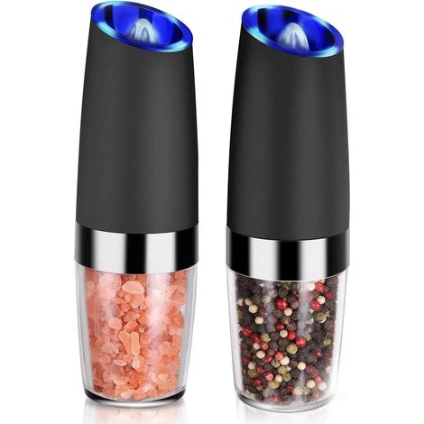Moulin à épices électrique, moulin à sel et poivre à fonctionnement par gravité, rechargeable par USB, taille de mouture réglable (1/5)