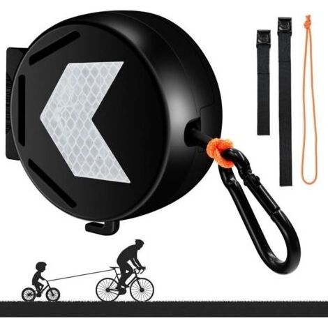 Barre Traction Velo Enfant, 2m Corde de Remorquage pour Vélo, Corde De Traction De Bicyclette, Système De Remorquage De Vélo Rétractable, pour vélos, vélos électriques, VTT (1/5)