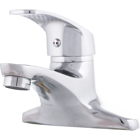Grifo Lavabo Aleación Zinc, Cromado, Agua Caliente-Fría, Caño Bajo, Monomando [QLI-FA-9705 (1/5)