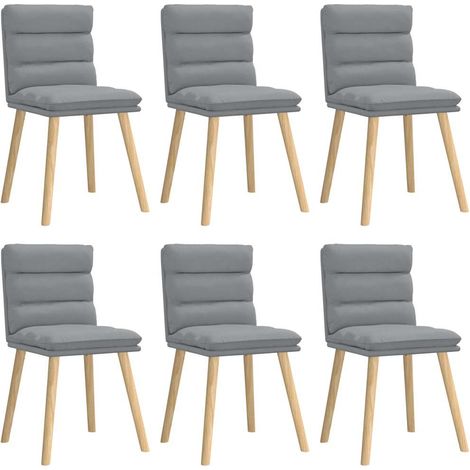 Lot de 6 Chaises à manger，Chaise de cuisine gris clair tissu CFW85888 (1/5)