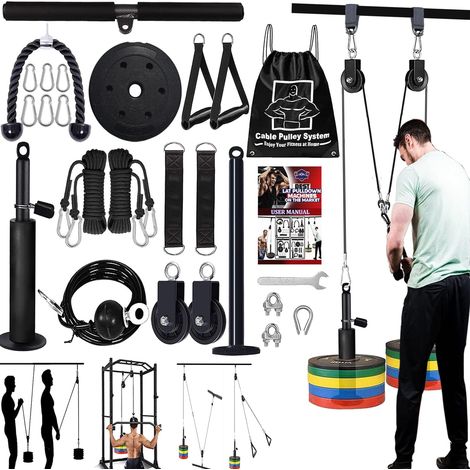 Poulie Musculation Tirage Poulie et Câble Mural Gym à Domicile Triceps LAT Tirer vers Le Bas Avant Bras Exercice Systèmes pour Triceps Biceps (1/5)