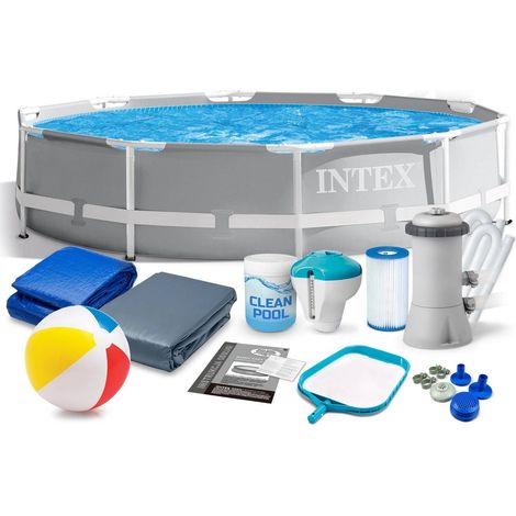 Piscine de jardin a cadre prism frame 366 x 76 cm 16en1 intex 26712