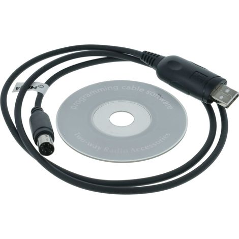vhbw USB programming cable compatible with Yaesu/Vertex FT-8900R, FT-8900e Radio, black