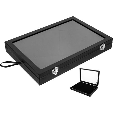 Dark Wood Jewelry Boxes and Display Stands with Transparent Lids, Lightweight and Multifunctional for Bracelets and Medals, for Display Use (1/5)
