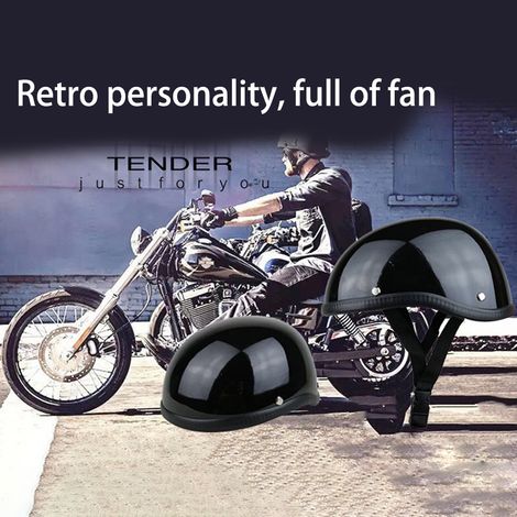 Casque Moto Rétro Homme Femme, Coque Renforcée avec Mousse Amortissante, Protection Antichoc, Taille Unique, Idéal Scooter et Cruiser (1/5)