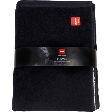 Harvia Handtuch healingwithheat 90 x 170 cm Saunahandtuch Sauna Handtuch schwarz