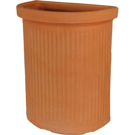 Halbkreisförmige runde Vase Millerighe aus Harz für Pflanzen und Blumen 'Made in Italy' für draußen -Terrakotta (1/4)