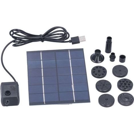 Pompe solaire 2W avec panneau solaire pour fontaine extérieure, décoration de bassin et jardin, kit autonome sans fil. (1/5)
