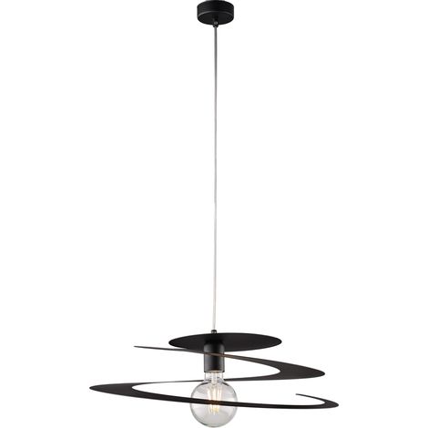Sospensione Moderna 1 Luce Spring Ferro Laccato Nero Taglio Laser (1/3)