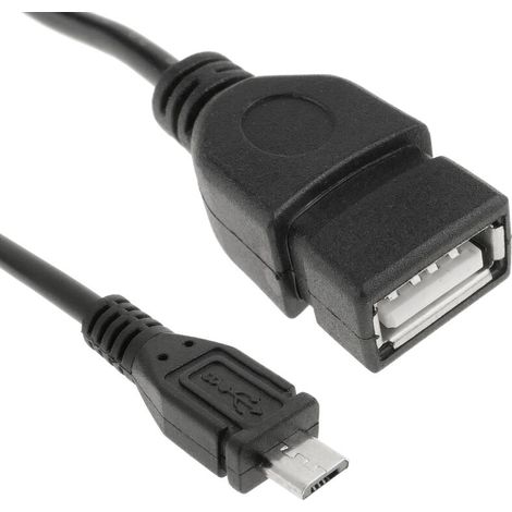 1 câble micro USB OTG, connecteur mâle micro USB / femelle USB A, 15 cm, pour smartphones et tablettes Android/Windows Phone/Symbian (1/5)