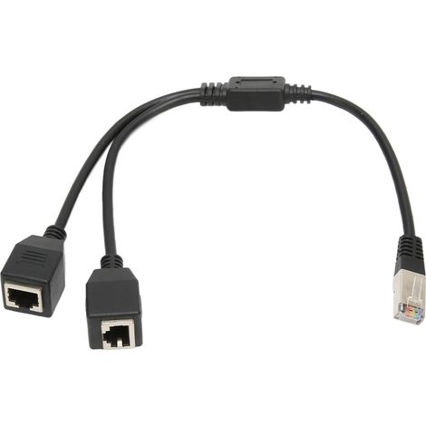 Cavo splitter Ethernet RJ45 da 1 porta maschio a 2 porte femmina. Trasmissione veloce e stabile. Cavo splitter Cat5 RJ45 per modem e router.