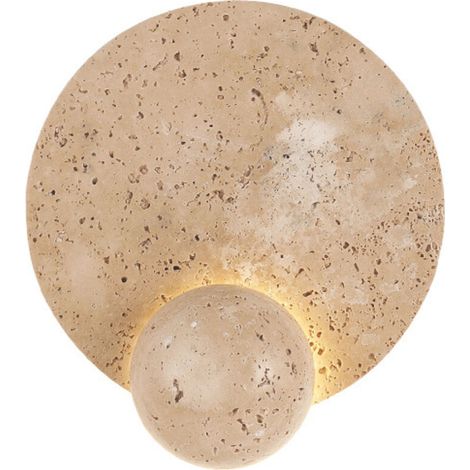 Applique murale créative rétro, plafonnier de style wabi-sabi japonais, travertin beige naturel, spot LED pour allée de salon nordique (1/5)