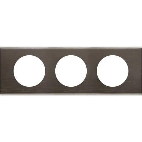 LEGRAND CÉLIANE PLAQUE MATIÈRES TRIPLE BLACK NICKEL - 069033