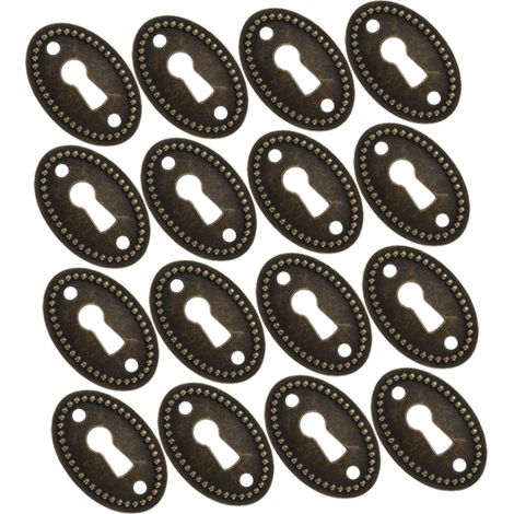 Lot de 16 cache-serrures ovales en alliage zinc pour portes (1/5)