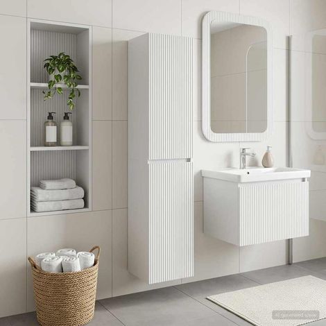 Mobiletto da Bagno a Muro Bianco 33 x 34,5 x 160 cm vidaXL