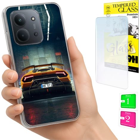 Custodia per Xiaomi Redmi 15C 4G 171mm, cover posteriore con vetro 9H. (1/5)