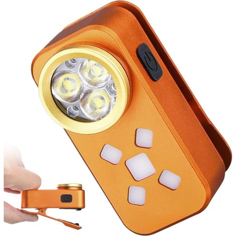 Lampe De Poche Portable Projecteur Portable Rechargeable 200-800 Avec Clip Lampe de 500mAh Pour La Randonnée, Le Backpacking, Les Activités Extérieures, La Nuit, La Pêche Et La Survie (1/5)