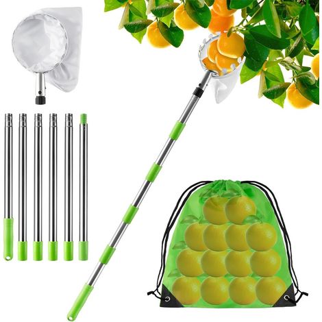 Filiyano-Cueille-fruits - Manche télescopique de 2,4 m, idéal pour la cueillette de pommes, de poires et d'agrumes. (1/5)