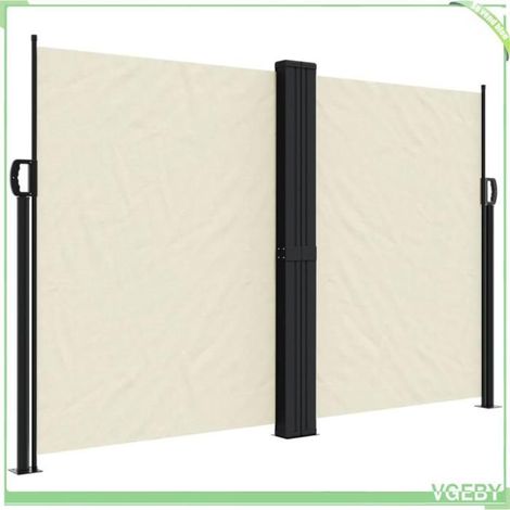 Auvent latéral rétractable - FAFEICY - 4004730 - Crème - 160x1000 cm - Résistant eau & UV (1/5)