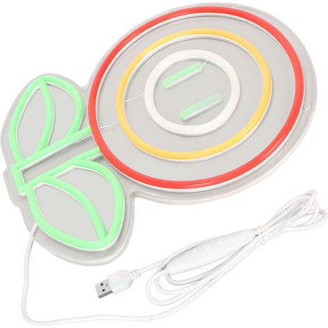 Lampe lumineuse LED néon en forme de fleur, murale, alimentation USB, luminosité réglable, enseigne lumineuse (1/5)