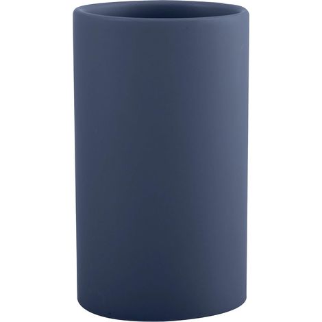 Porte-Brosse à Dents en céramique - Tube de 7 x 11,5 cm - Bleu Mat (1/5)