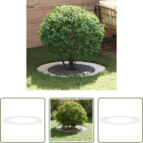Gartenstil - geeignet für flachen Baumring Weiß Ø60 / 90 cm Stahl (1/5)