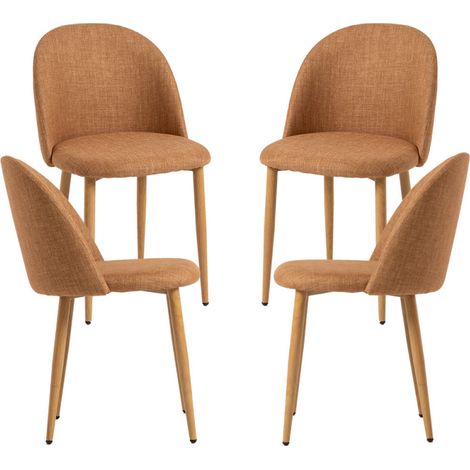 Packs Sillas Comedor - Pack 4 Sillas Vint Tela - Marrón arena