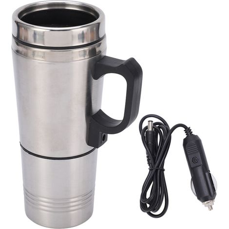 Hervidor eléctrico para coche de 12 V – Acero inoxidable, capacidad de 350 ml/150 ml, ideal para café, té y agua caliente.